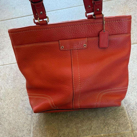 Coach Hamilton F13089 Red Pebbled Leather Y2K Tote • Women’s Shoulder Bag - Picture 12 of 12